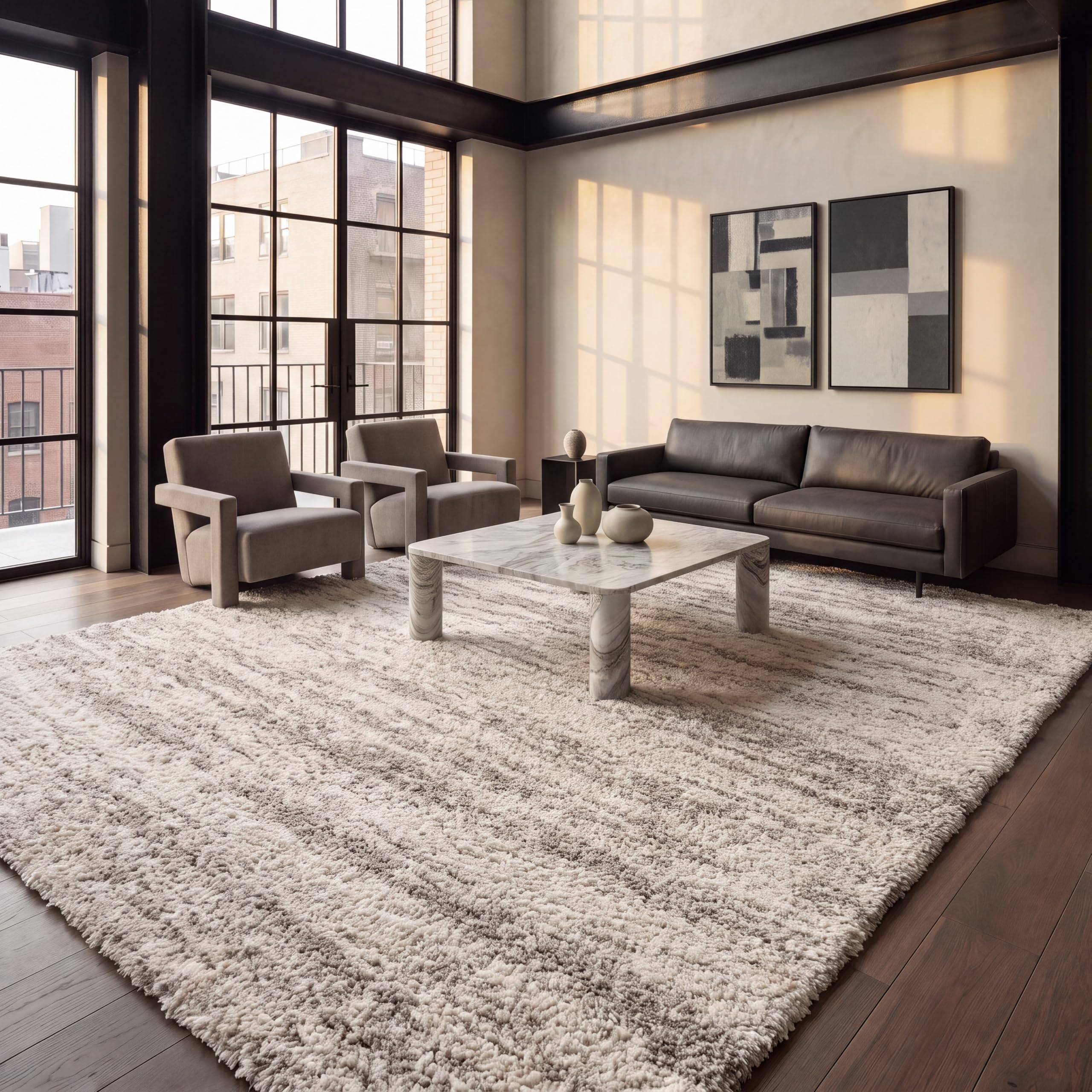 SAFAVIEH Hudson Shag Rug 9x12, Ivory & Beige