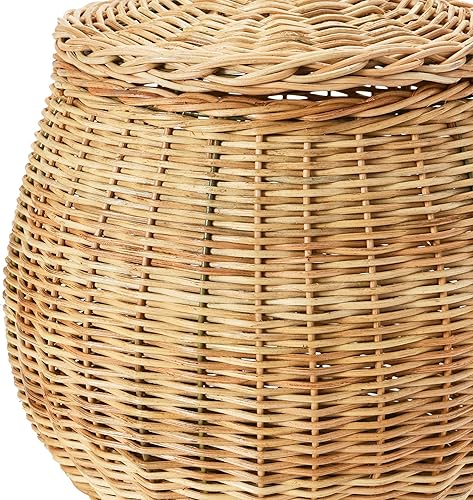 Miniatura 5 de Creative Co-Op Cestas de mimbre tejidas a mano con tapas, juego de 2