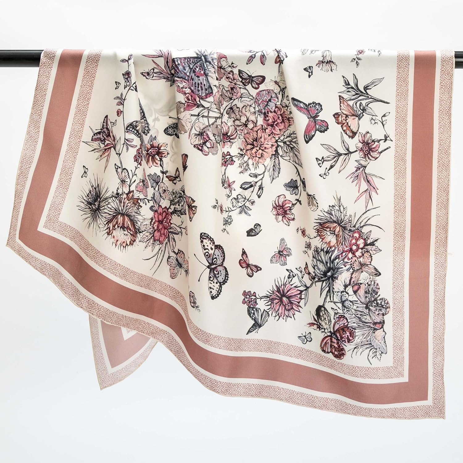 100% Mulberry Silk Scarf for Women for Neck, Large Bandana Square Satin Head Scarf for Hair 35"x35"