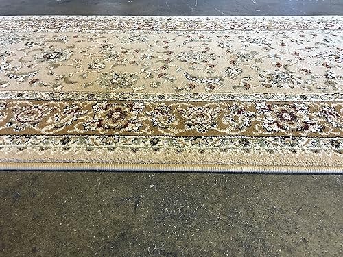 Miniatura 4 de Alfombra persa larga tradicional de 330.000 puntos, diseño bereber beige 601 (31 pulgadas x 15 pies 8 pulgadas)