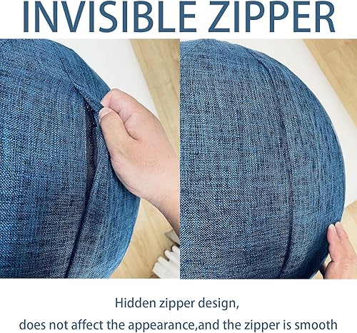 Miniatura 19 de Cubierta de bola sentada, adaptador de clavija de tapón de aire, 25.6 pulgadas y 29.5 in, bola de parto, cubierta de bola de ejercicio para bola de