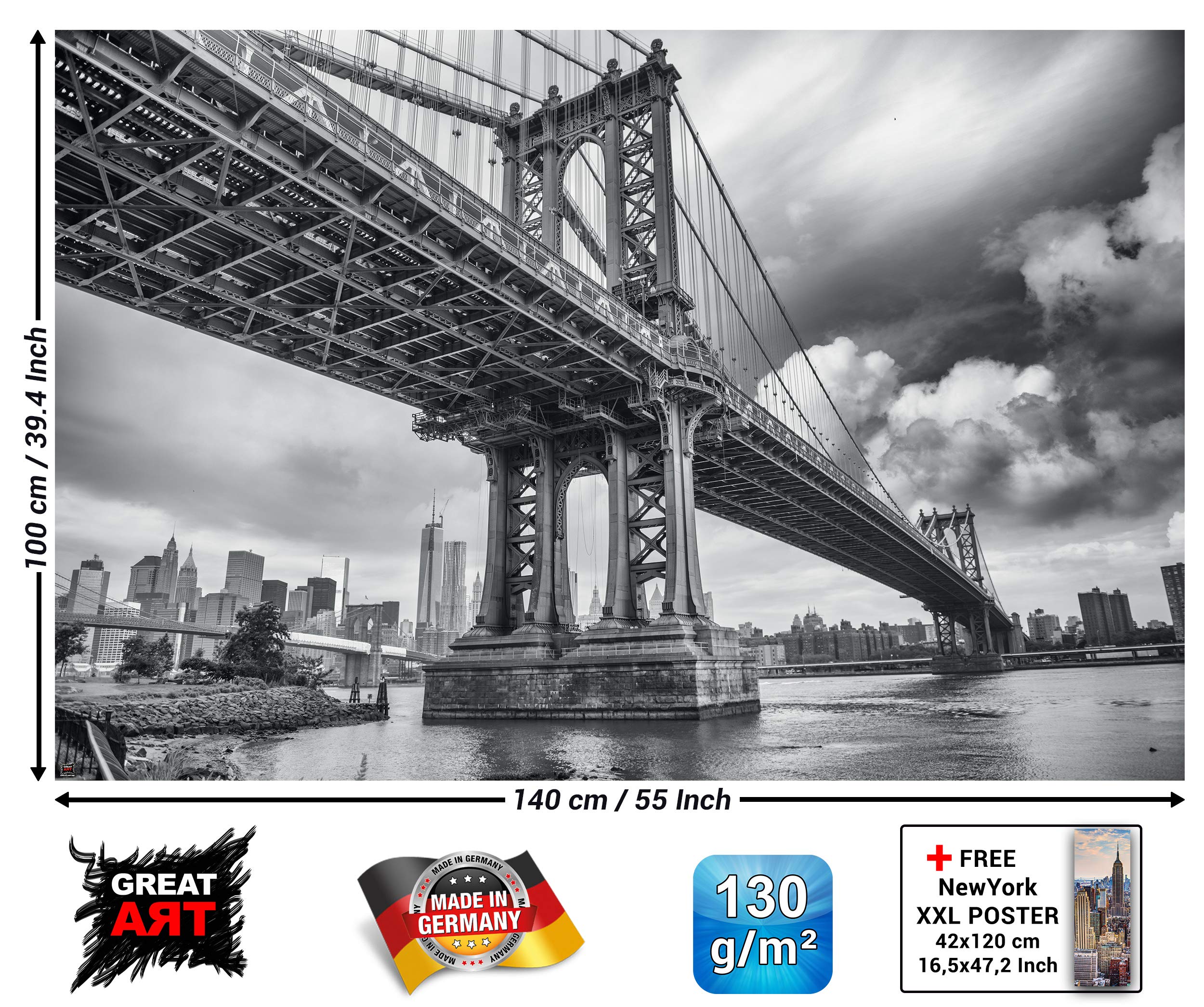Amazon.com: GREAT ART Poster – Manhattan Bridge – Picture