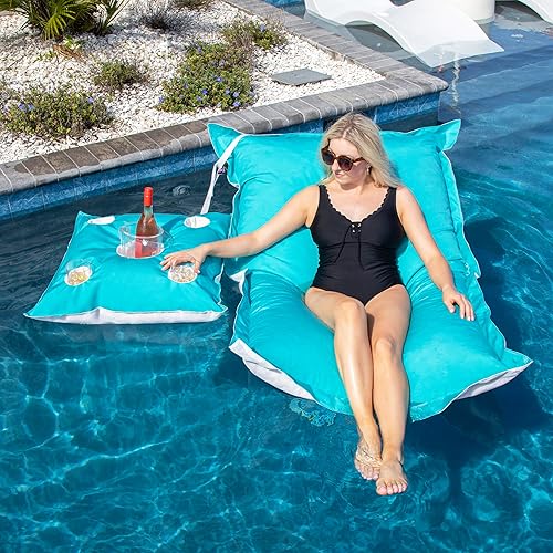 Miniatura 4 de Kai Floating Cocktail Caddy, Pool Drink Holder, Fade-Resistant Marine Grade Fabric, Pool Accessories, 28 in x 28 in