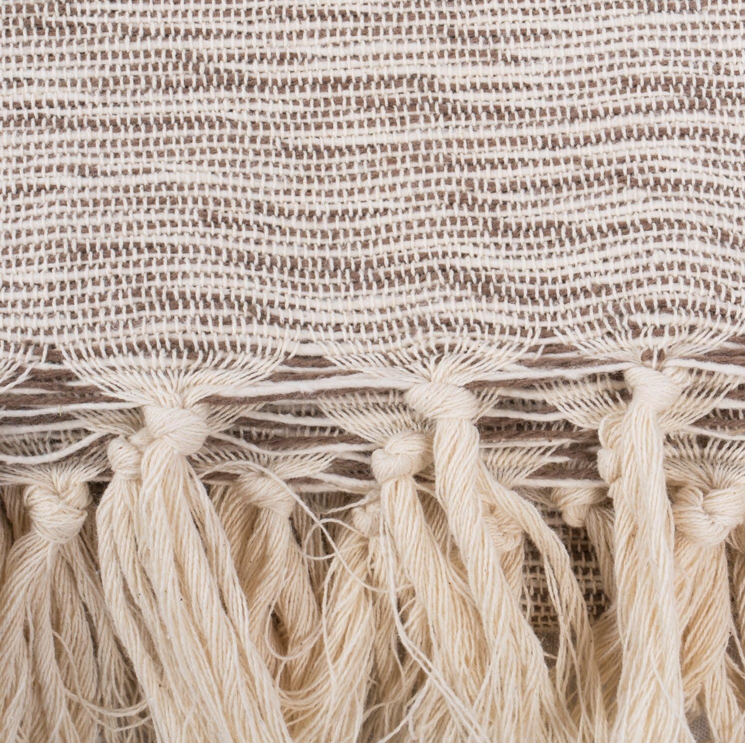 DII Rustic Farmhouse Throw Blanket with Decorative Tassels, Use for Chair, Couch, Bed, Picnic, Camping, Beach, & Just Staying Cozy at Home (50 x 60), Variegated Brown - Image 2