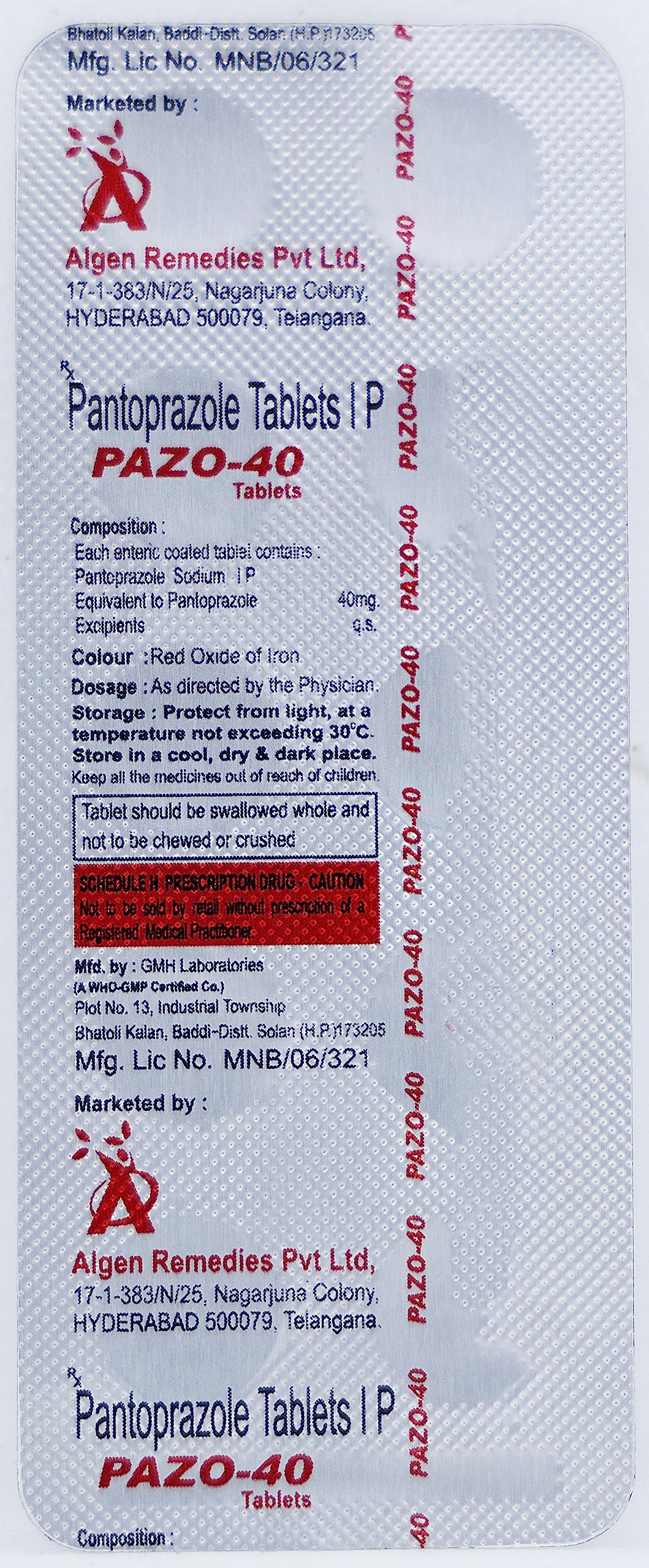 PAZO 40MG - Strip of 10 Tablets