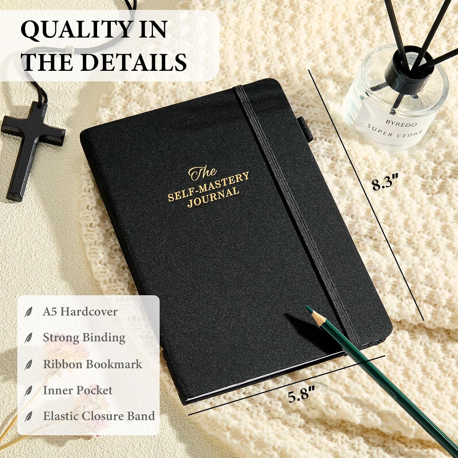 JUBTIC Self-Mastery Journal for Men, Guided Reflection Journal, Black image 2
