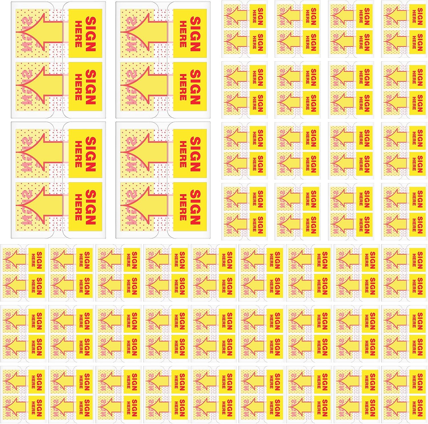 Jutom 48 Pack/ 2400 Pcs Sign Here Tabs 1 Inch Sign Here Stickers Date Post Tabs Flags Stickers with Dispenser Arrow Flags Easy to Post for School Office Book Annotation Kit Supplies, Yellow