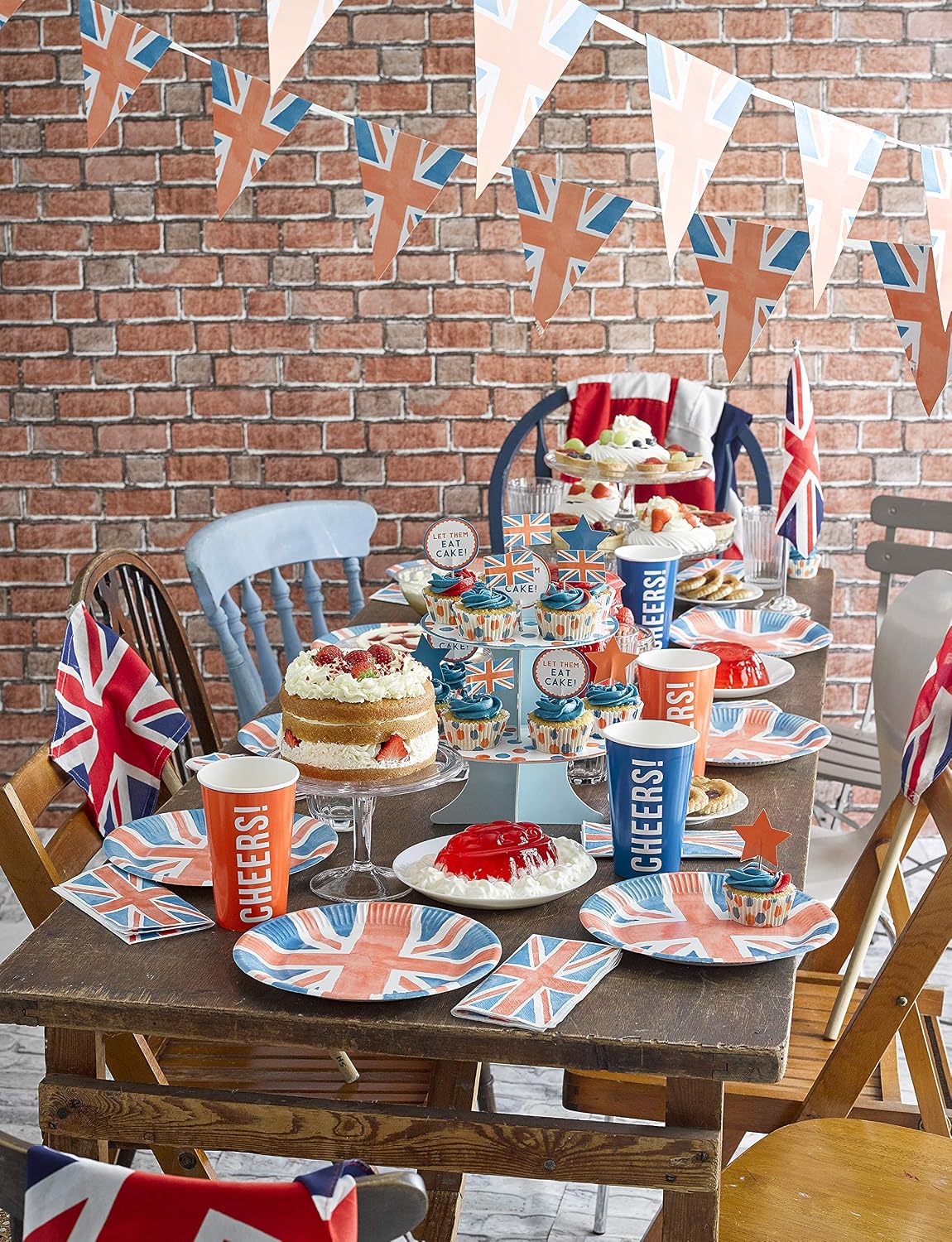 Talking Tables Celebrate VE Day Jubilee Disposable Paper 180cm x 120cm, British Table Cover TopToy