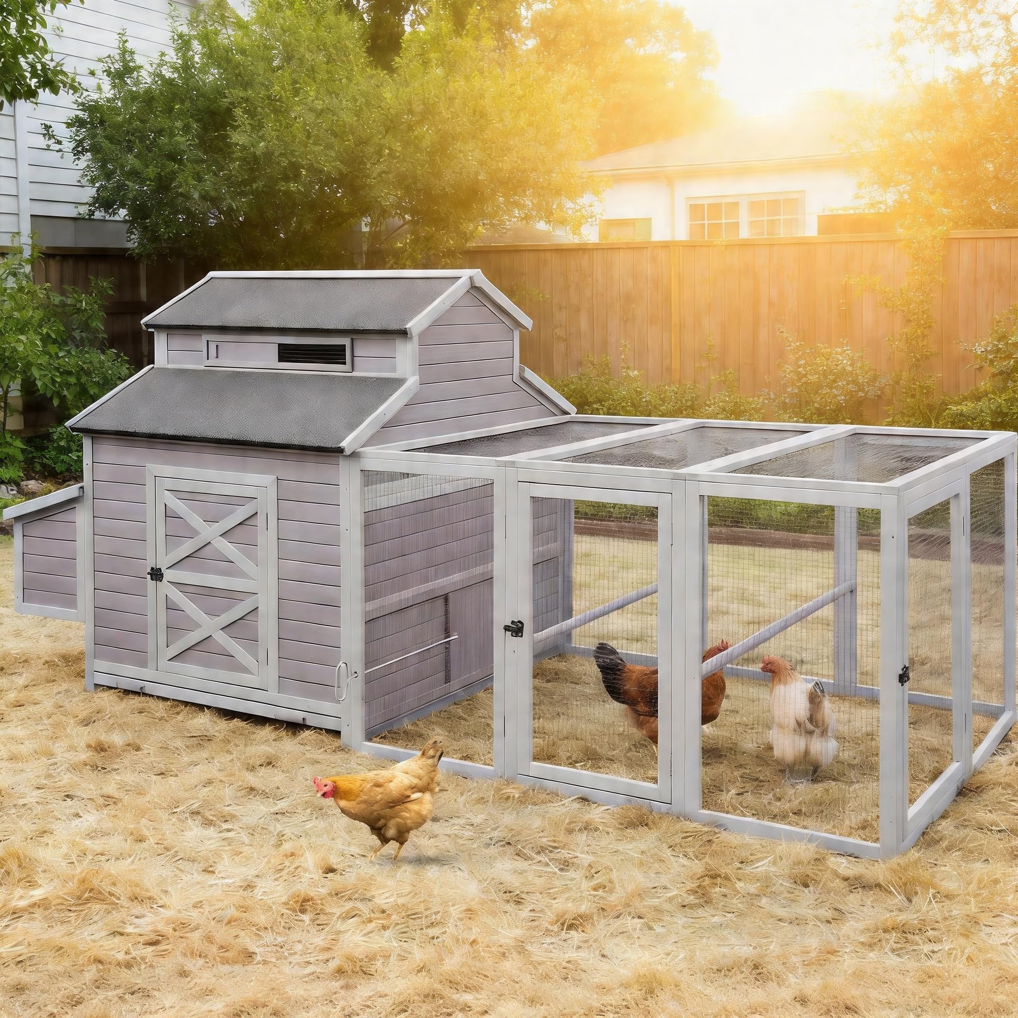 GUTINNEEN Extra Large Walk-in Chicken Coop 113.5