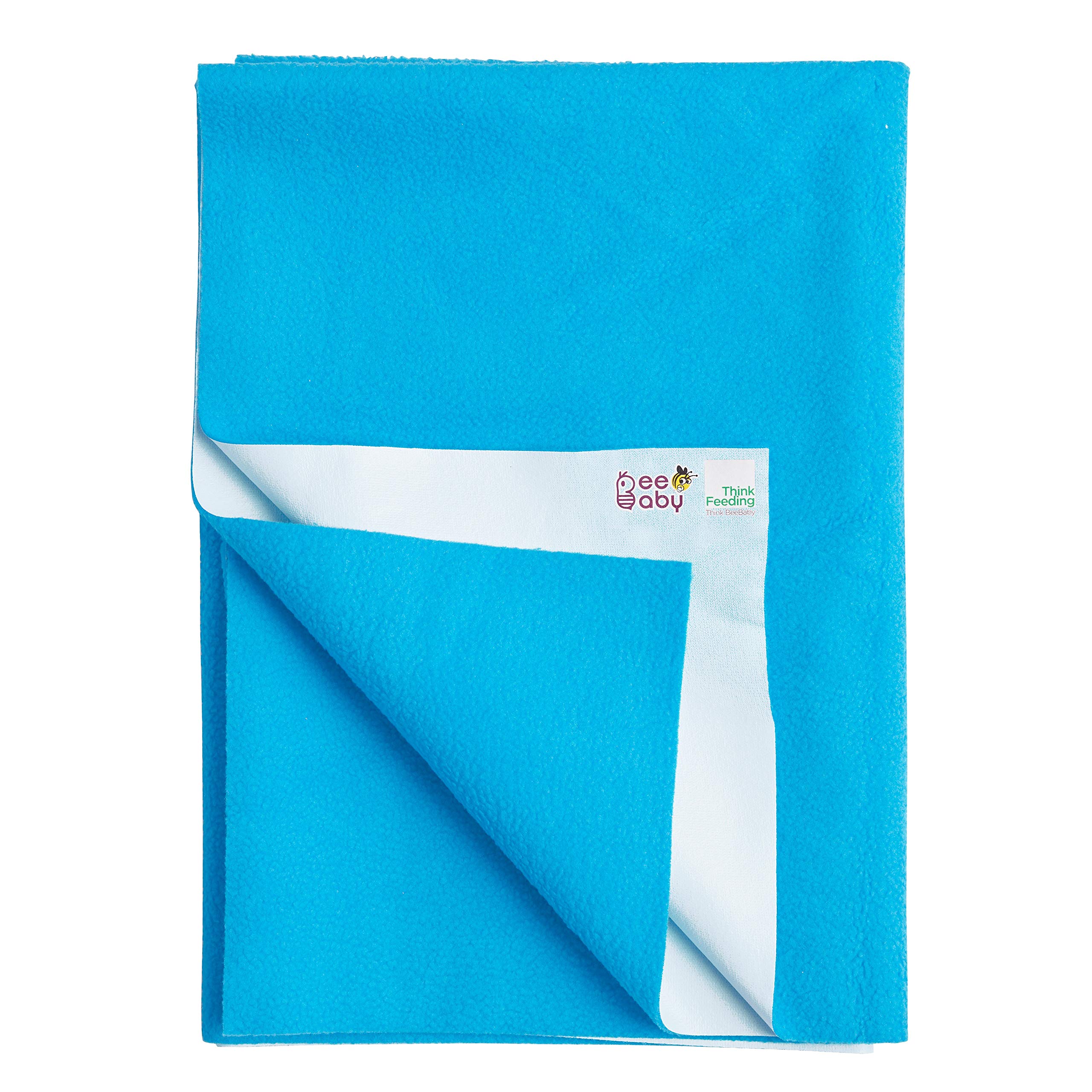 BEEBABYUltraDry Baby Waterproof Bed Protector/Dry Sheet. 0M+ | Soft Touch. (Cobalt Blue, Medium) (100 x 70 cm)