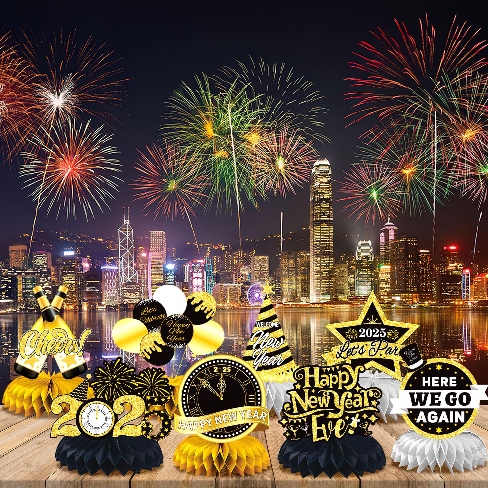 Snapklik.com : Happy New Year Decorations 2025, 8 PCS New Years