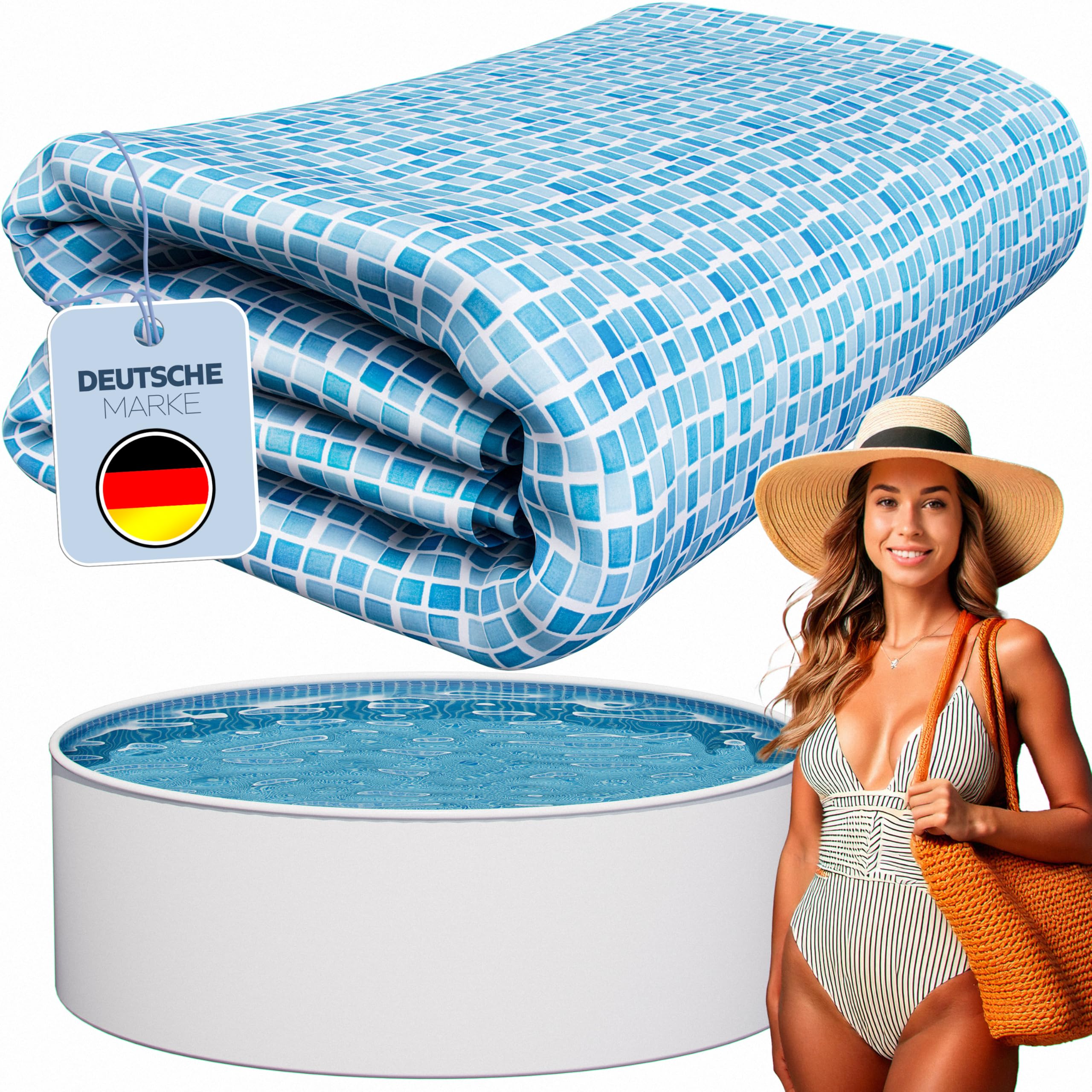 Liner piscine ronde 550x120 poolomio® : remplacez votre liner usé