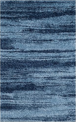 Miniatura 7 de SAFAVIEH Retro Collection RET2693 - Alfombra moderna abstracta que no desprende pelusa, para sala de estar, dormitorio, 4 pies Azul claro/ azul,gris