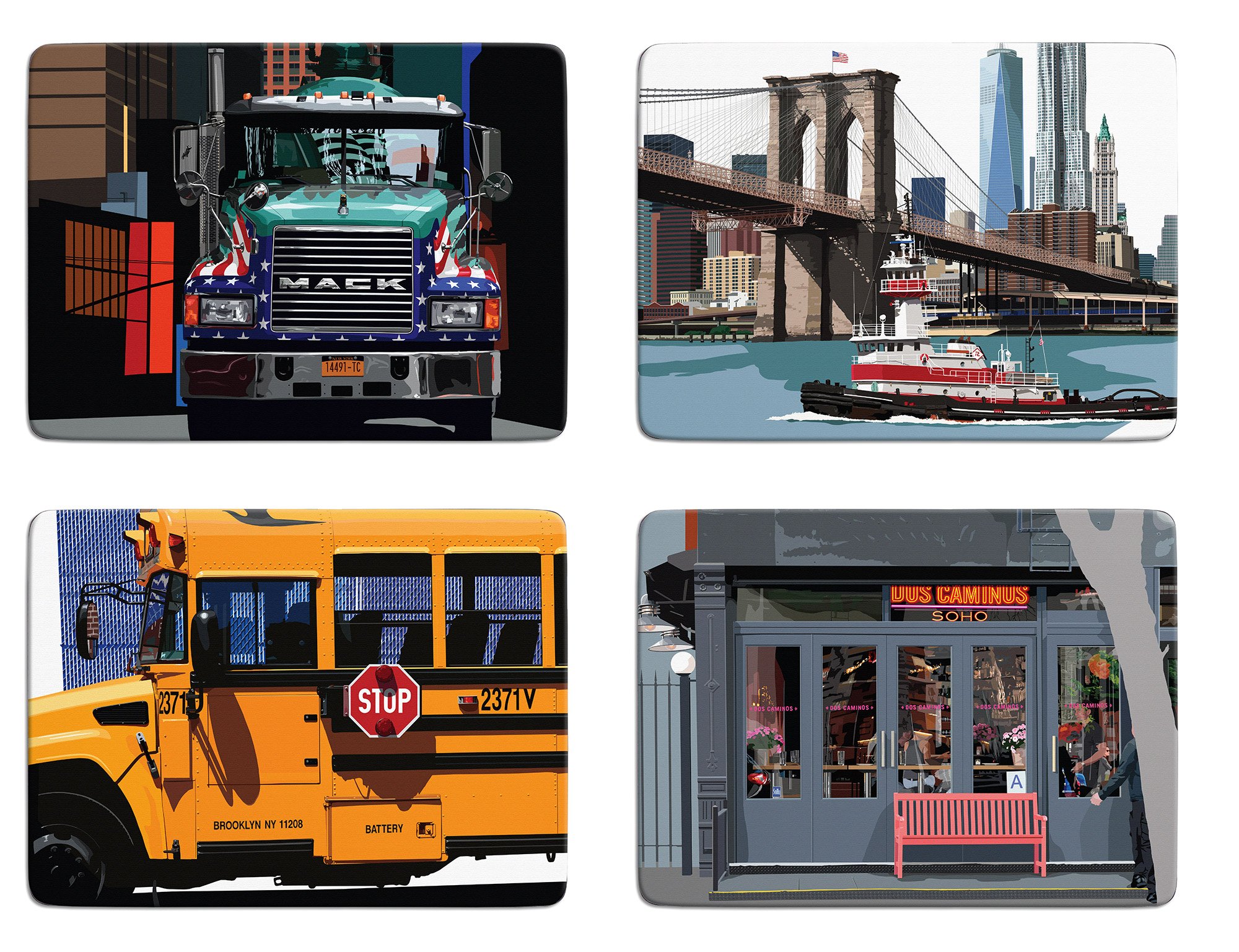 New York Set of 4 Placemats by Leslie Gerry - Set C