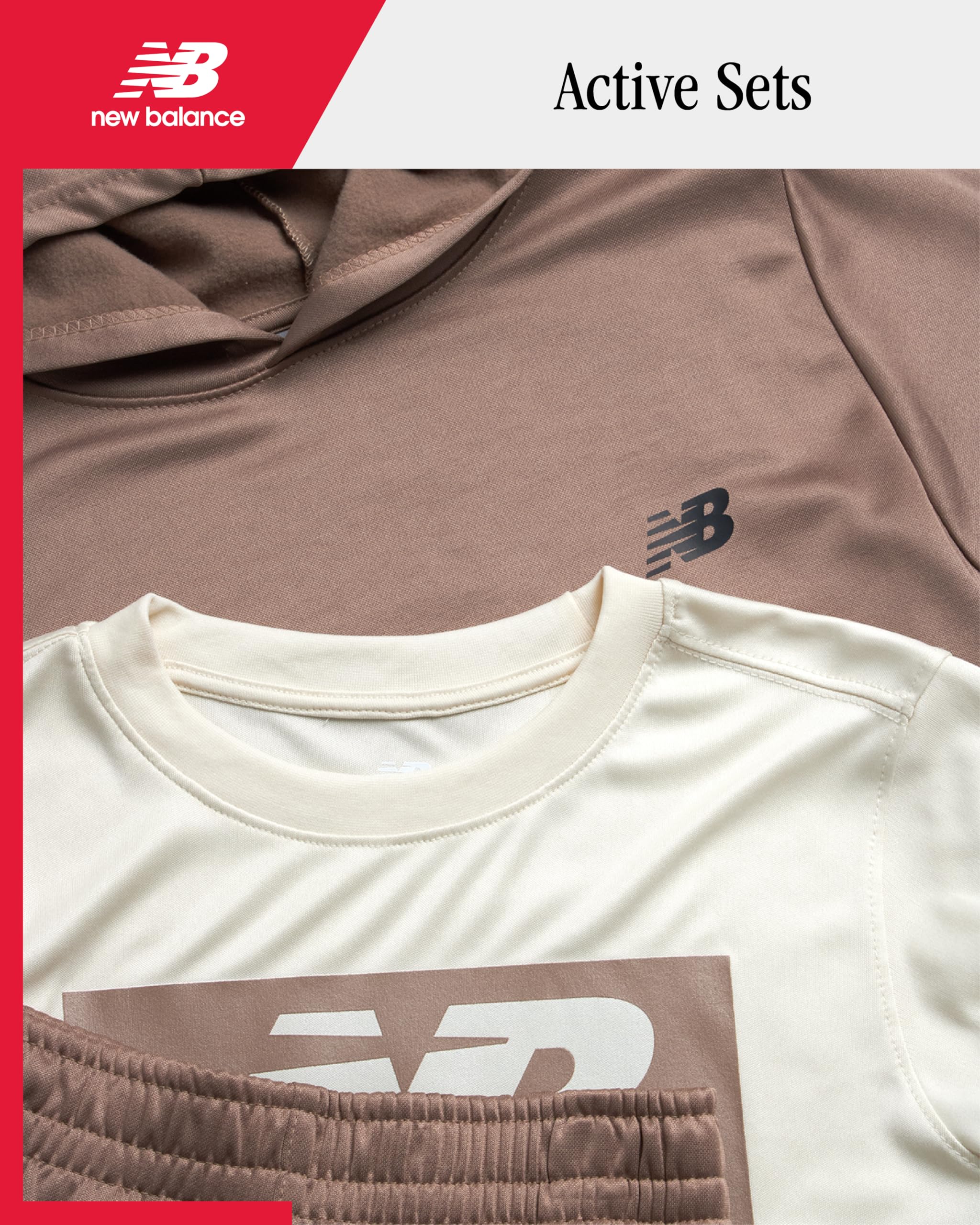 New Balance Jogger-Set für Jungen – 3-teiliges Pullover-Hoodie, Jogginghose und grafisches T-Shirt für Jungen und Kleinkinder (Größe 2T-12)