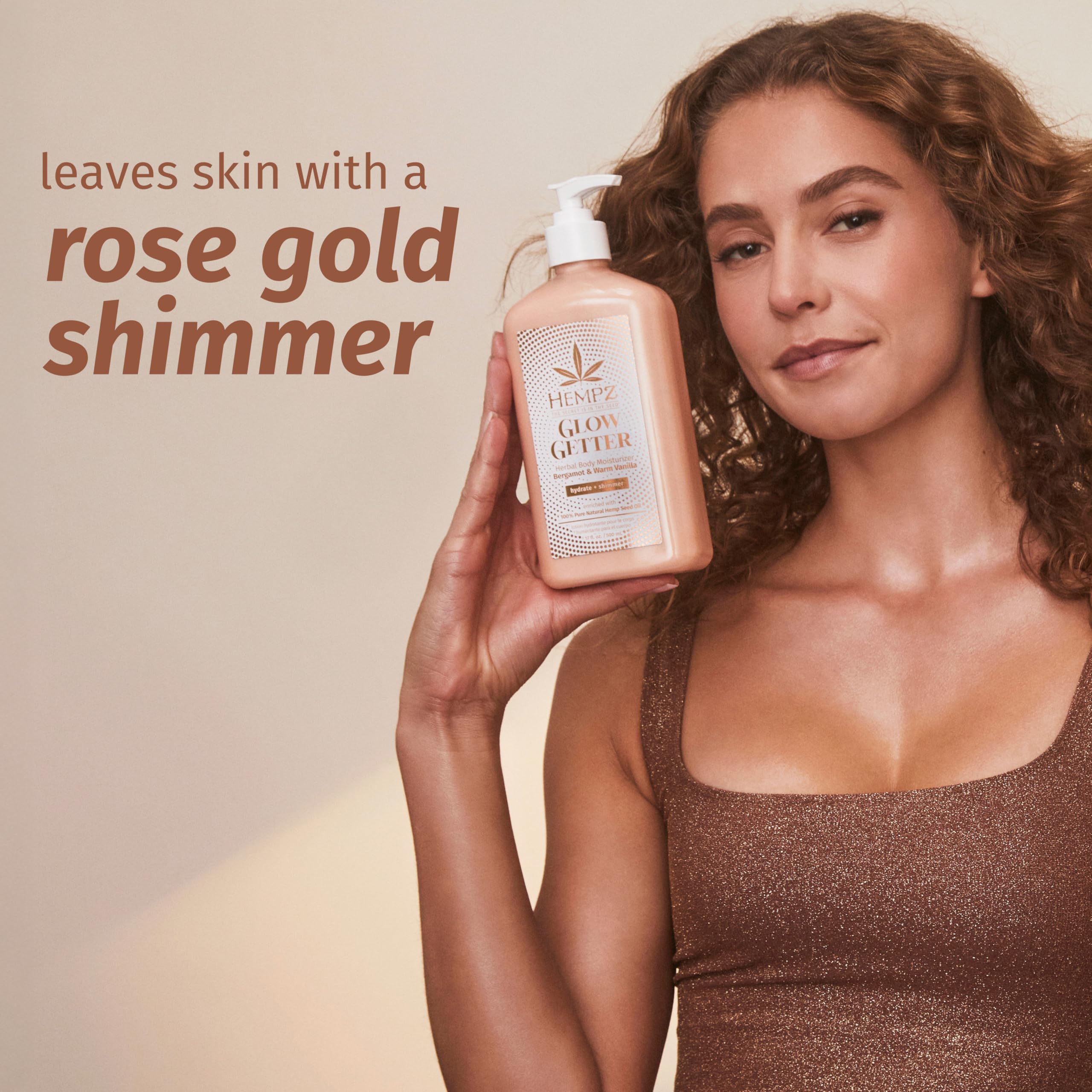 Hempz Glow Getter Body Lotion, Hydrating Moisturizer with Shimmer, 17 oz.: 17 Fl Oz (Pack of 2)