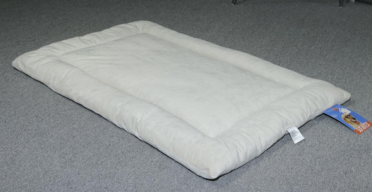 Sofantex Deluxe Reversible Plush Pet Pillow Crate Pad Bed, Ivory, 36 by 24-Inch