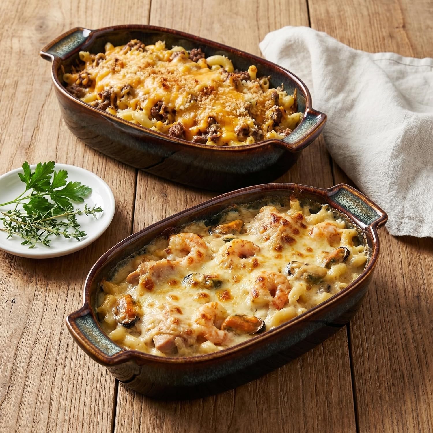 Porcelain Casserole Baking Dish - 22.7 Ounces Baking Dish for Oven, Ceramic Lasagna Pans, Oven Safe Durable Bakeware for Kitchen Home Decor, Banquet and Dinner, Oval 2 pieces 8 x 5 Inch