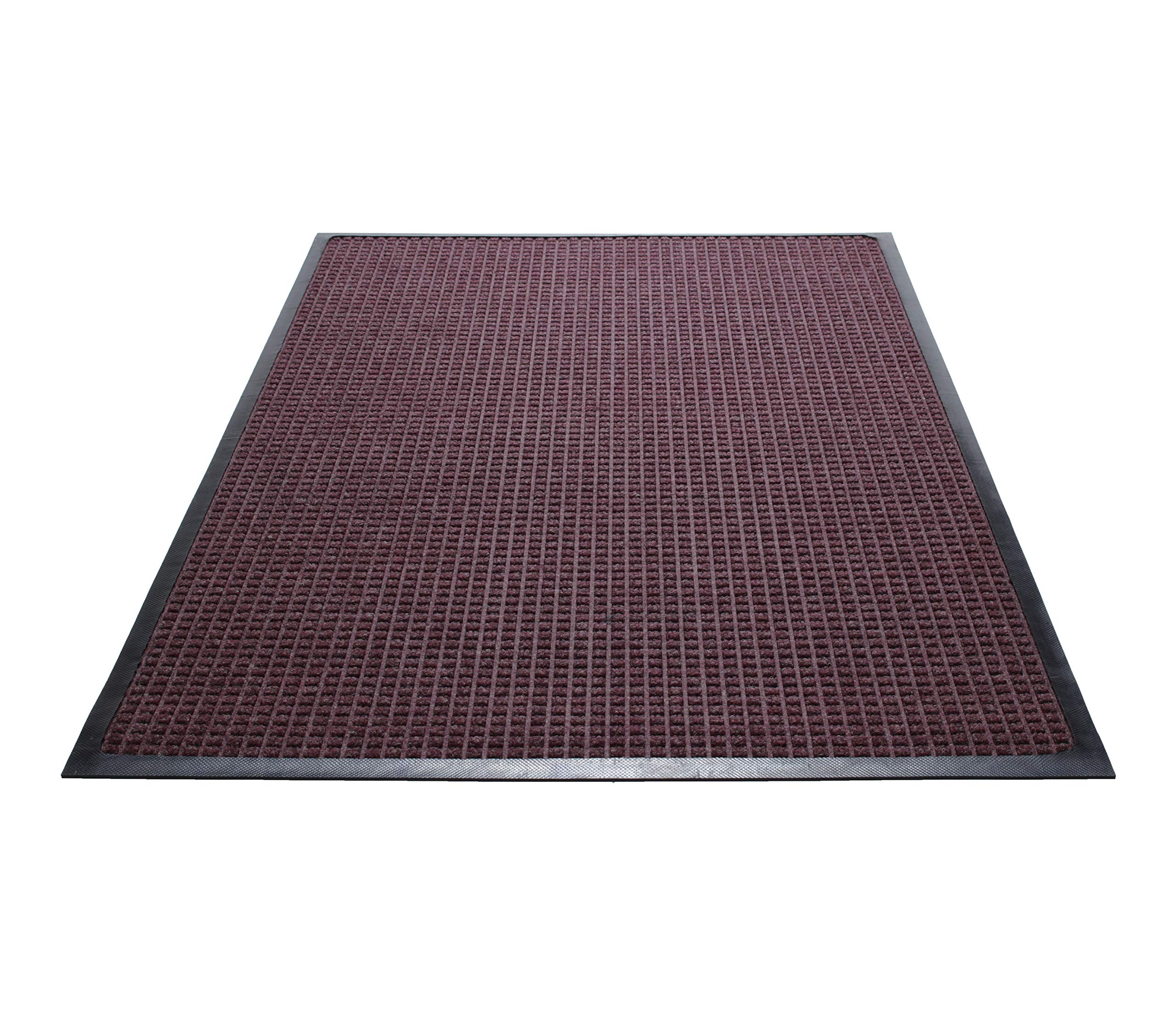 Guardian WaterGuard Indoor/Outdoor Wiper Scraper Floor Mat, Rubber/Nylon, 3'x4', Burgundy