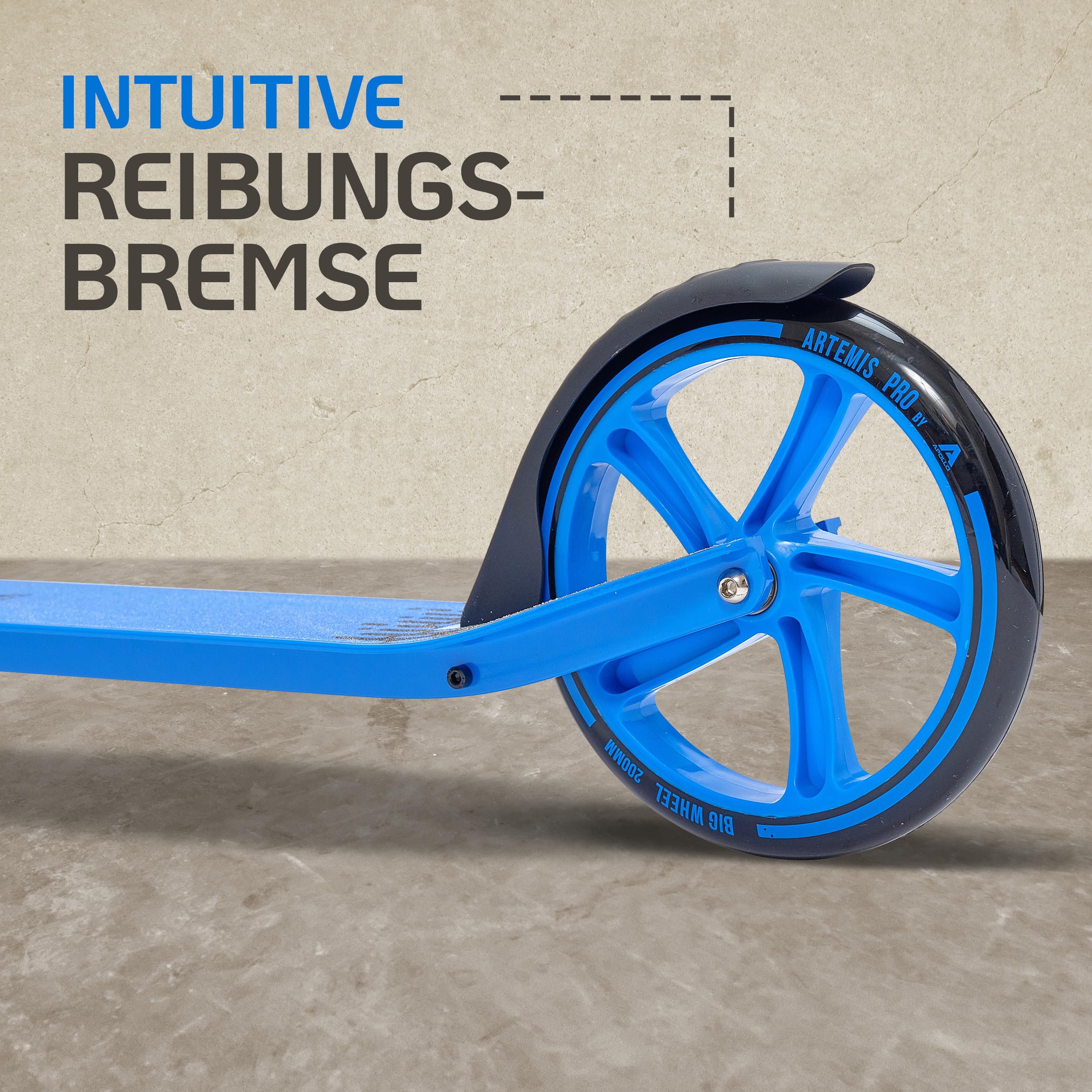 Apollo Artemis City Roller - Höhenverstellbarer Scooter für Kinder, Teens und Erwachsene, Tretroller mit großen Rädern, Cityroller, handlich, klappbarer Scooter für Kinder ab 6 Jahre