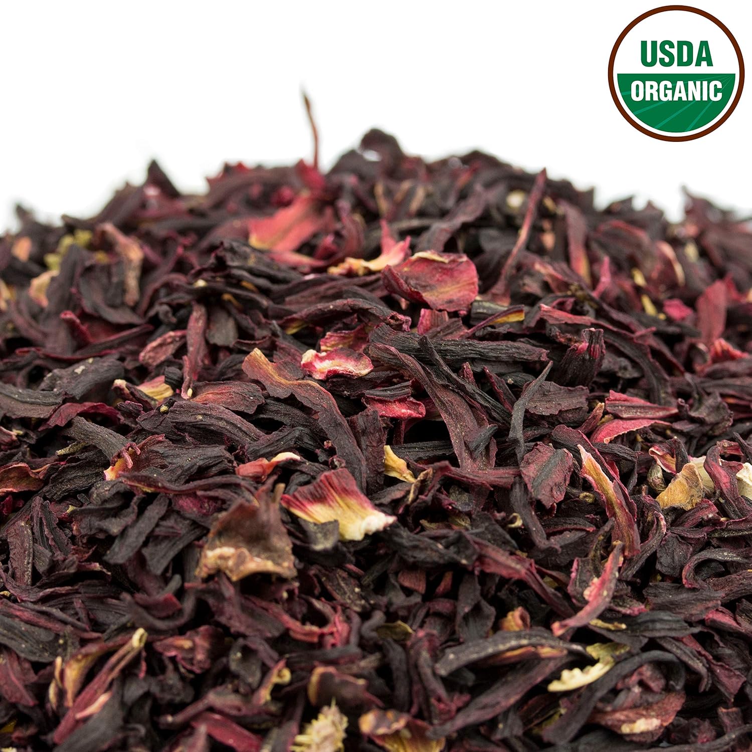 Hibiscus Tea 1LB (16Oz) 100% CERTIFIED Organic Hibiscus Flowers Herbal Tea (CUT&SIFTED), Caffeine Free Tea (200+ cups) 1 lb. Bulk Resealable BPA-Free Bag - Image 3