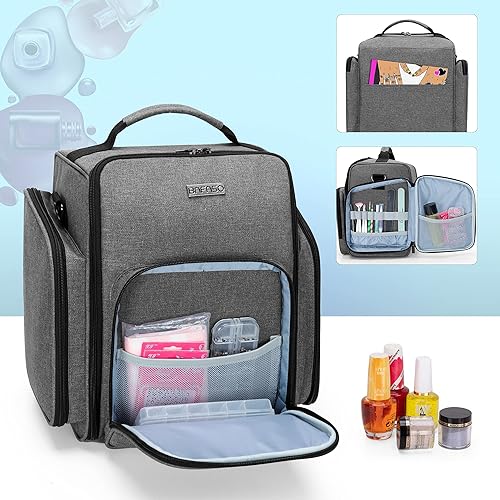 Miniatura 3 de BAFASO - Organizador de esmalte de uñas con capacidad para 72 botellas (15 ml. - 0.5 onzas líquidas), Gris