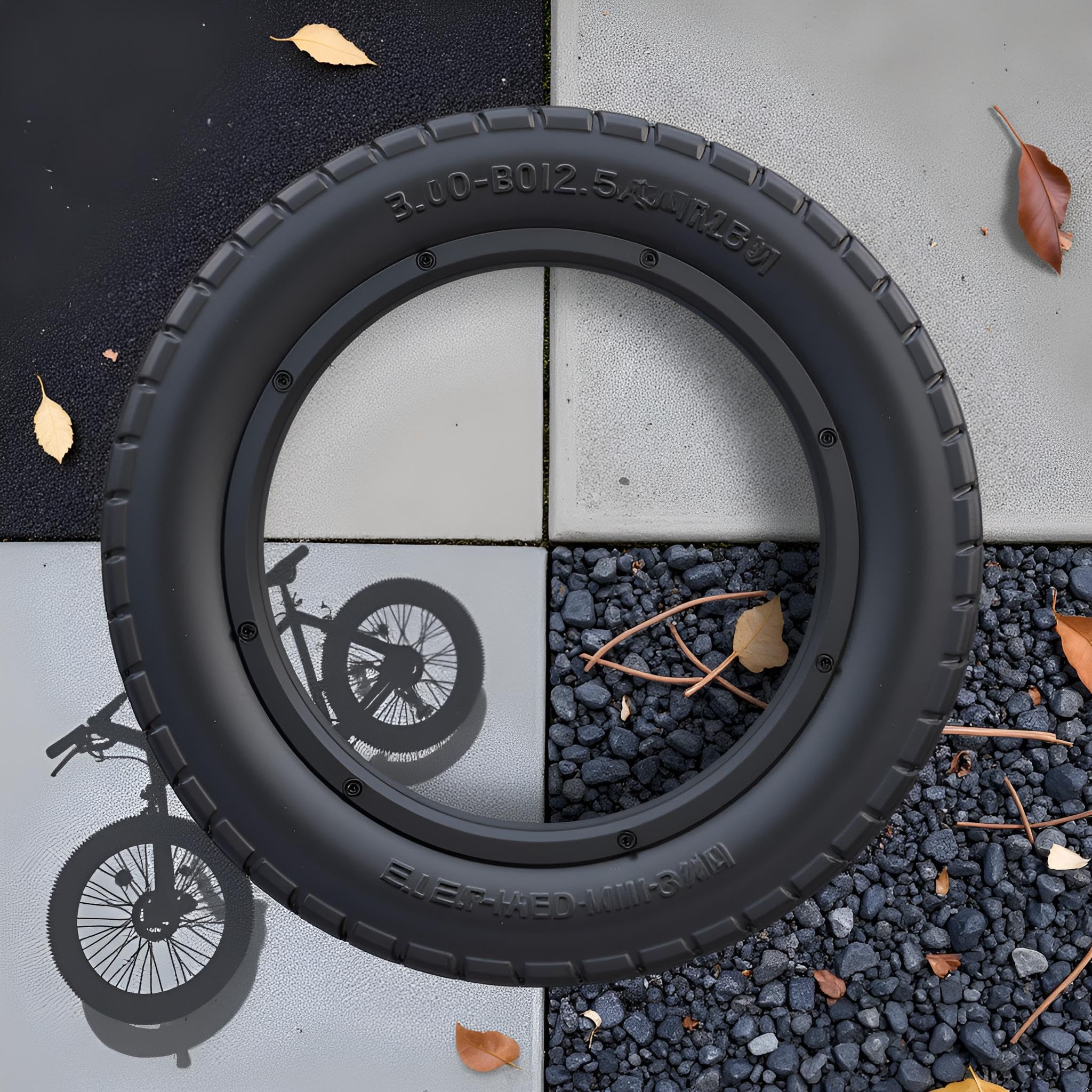 12 cali 12 1/2 x 2 1/4 (62-203) Niepneumatyczne koło zapasowe z solidnej gumy kompatybilne z E-Bike 12,5 x 2,50 cala, czarne, odporne na przebicie