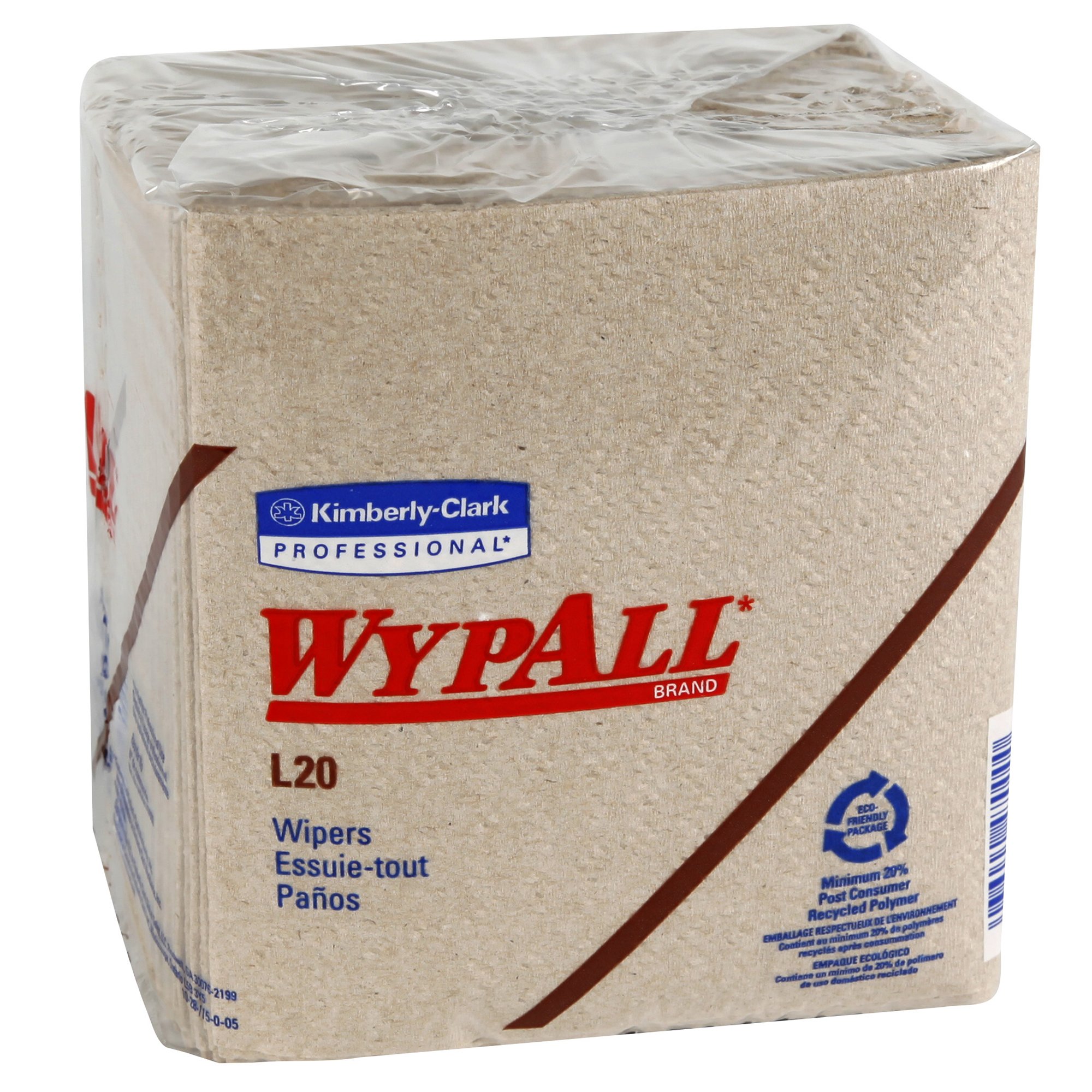 WypAll L20 Limited Use Towels (47000), Quarterfold Format, Tan / Natural, 2-Ply, 12 Packs / Case, 68 Sheets / Pack