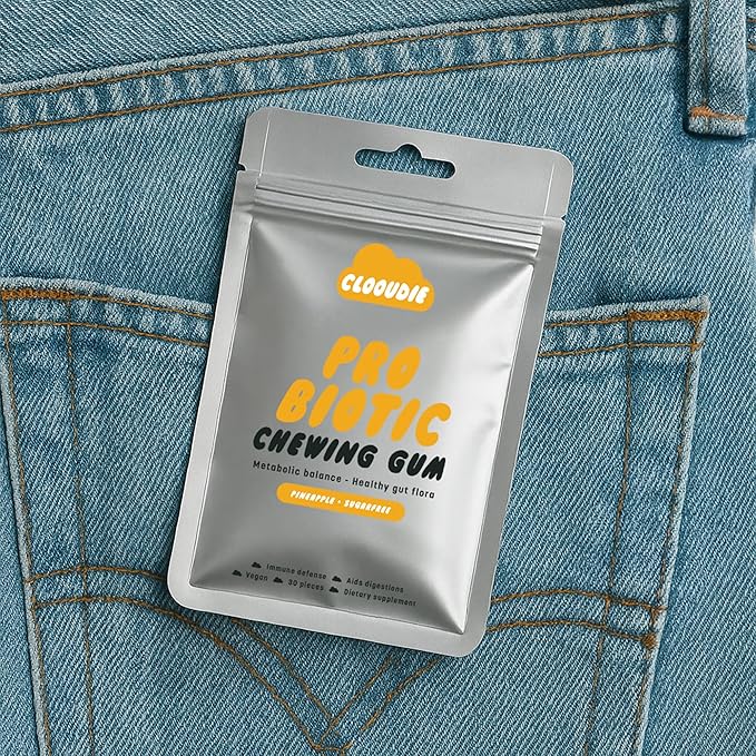 Clooudie Pro Biotic Chicle Sabor Piña Sin Azúcar Sin Gluten - Pack 30 Unidades miniatura 5