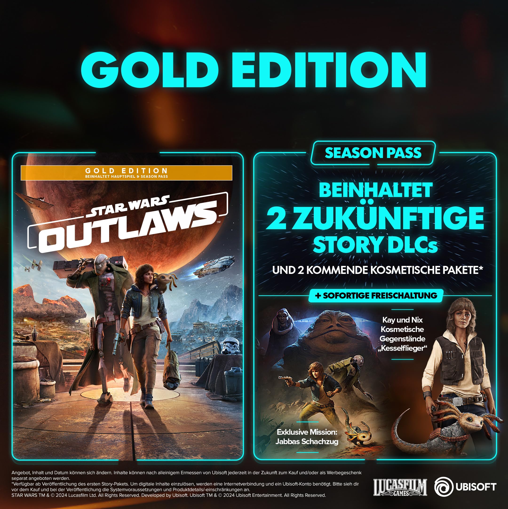 Ubisoft Star Wars Outlaws - Edición dorada (incluye Pase de temporada y früheren Zugang) - [PlayStation 5]