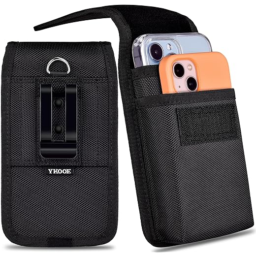 ykooe Cell Phone Holster for iPhone 13 Mini, iPhone 12 Mini, iPhone SE 2020 2022, iPhone 8, iPhone 7, iPhone 6, iPhone 6s, Black – S