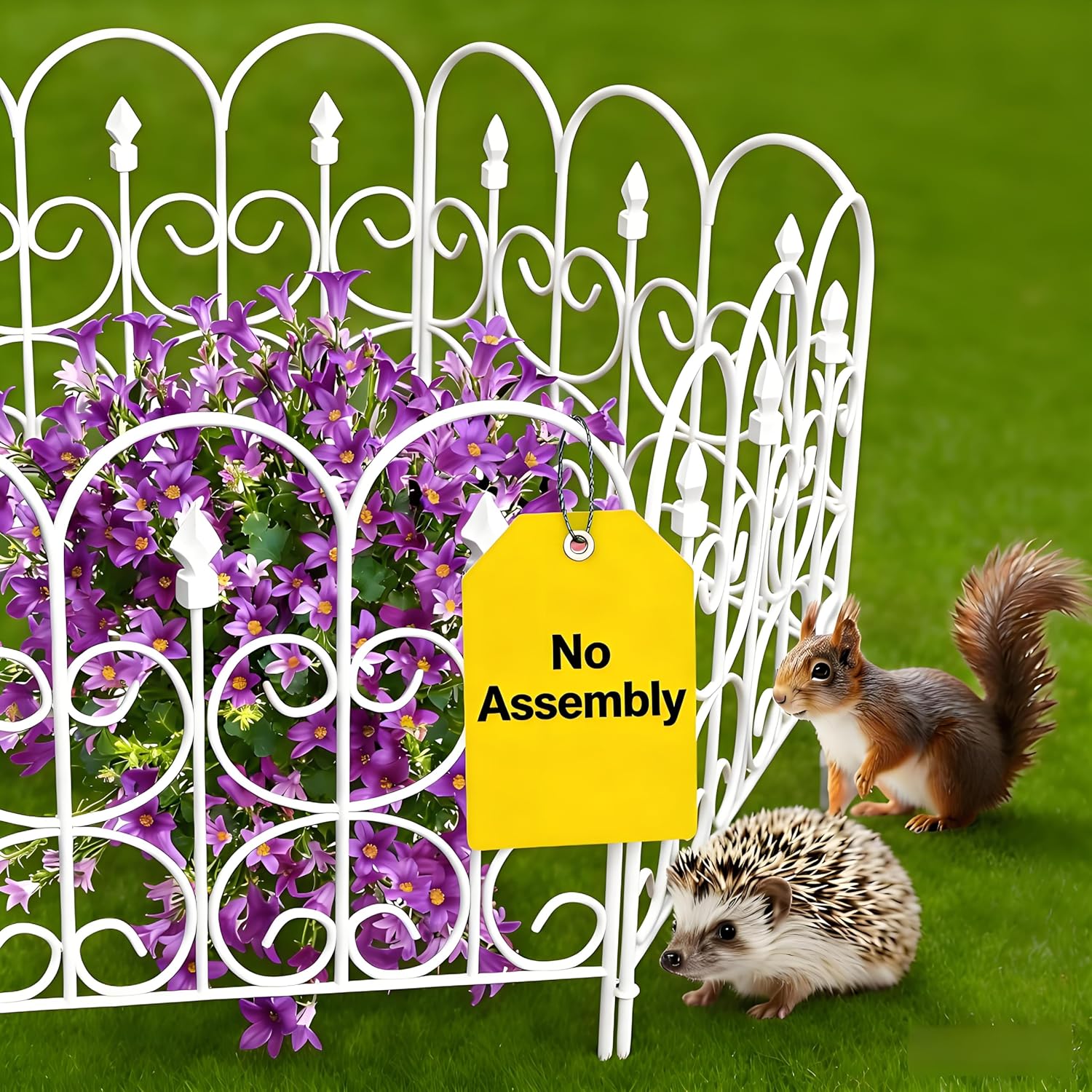 AMAGABELI GARDEN & HOME 5 Panels 32in(H)×10ft(L) Decorative Garden Fences and Borders for Dogs Rustproof Metal No Dig Fence Panels Garden Edging Border for Animal Barrier Flower Beds Yard Patio
