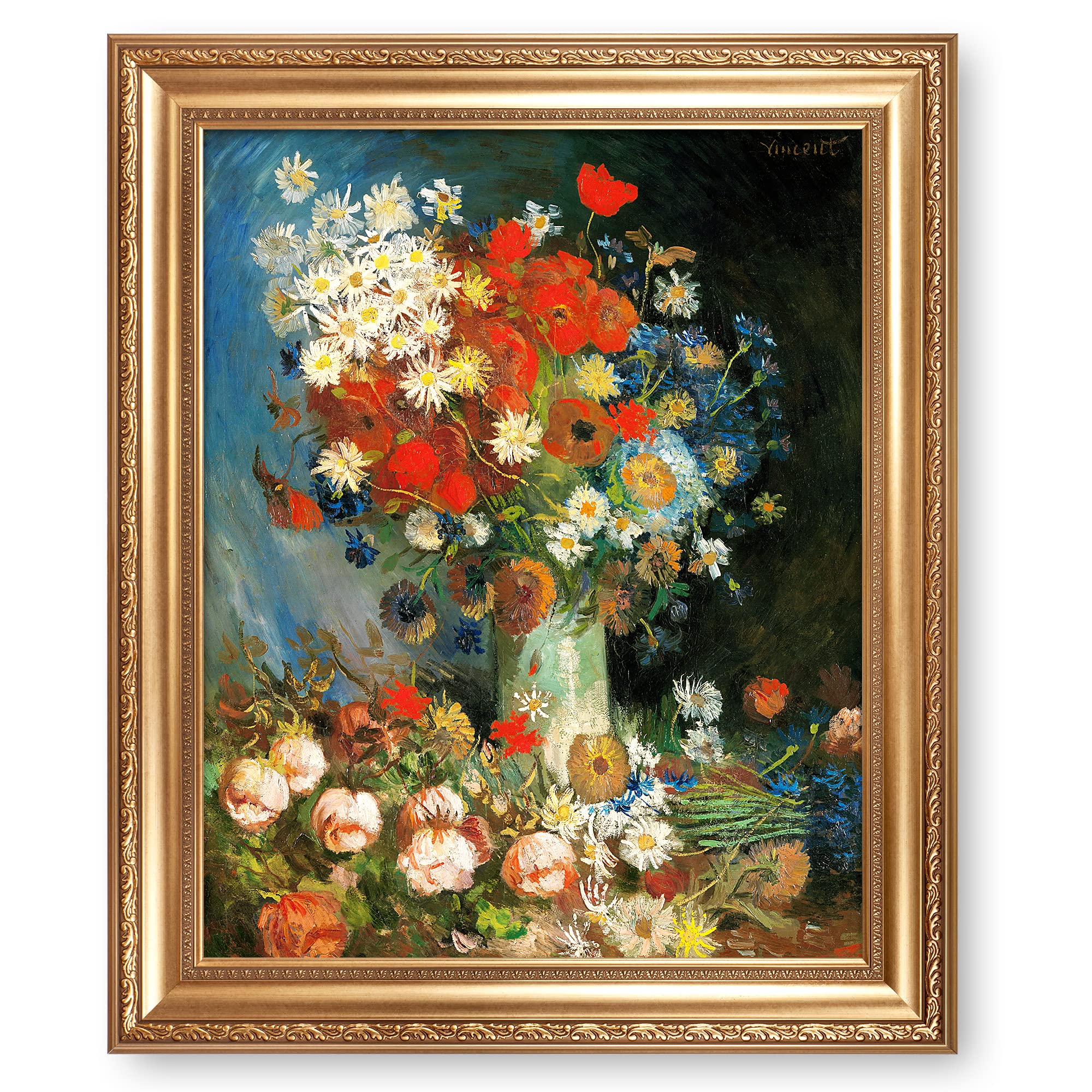 Amazon.co.jp: 静物と草原の花とバラの静物。ヴィンセント・ヴァン