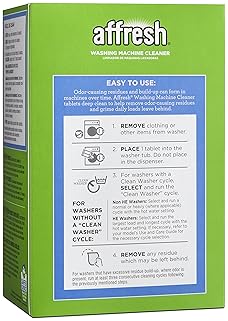 Affresh W10501250 Washing Machine Cleaner, 6 Tablets: Cleans Front Load and Top Load Washers, Including HE