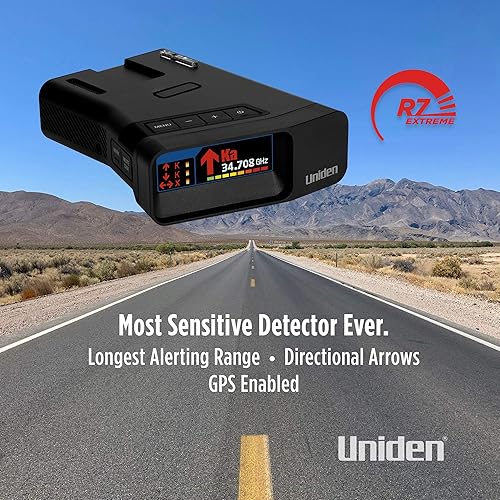 Miniatura 2 de Uniden R7 Extreme - Detector de radar y láser, GPS integrado, alertas en tiempo real, antenas dobles delanteras y traseras con flechas
