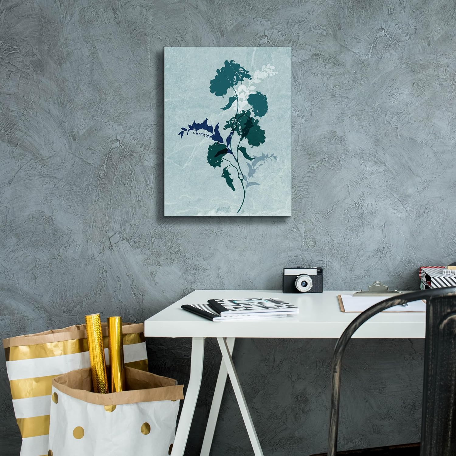 Epic Graffiti 'Dry Blue Flowers 2' by Sabrina Balbuena, Canvas Wall Art, 12" x 16"
