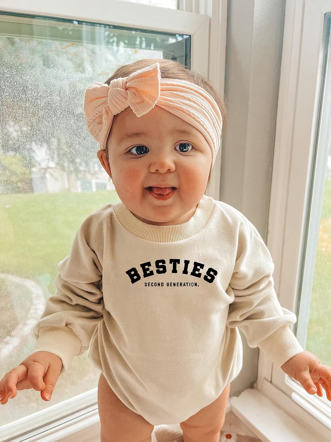 Toddler Baby Girl Boy Besties Second Generation Letter Print Shirt Best Friend Outfits BFF T-Shirt for Mom and Baby