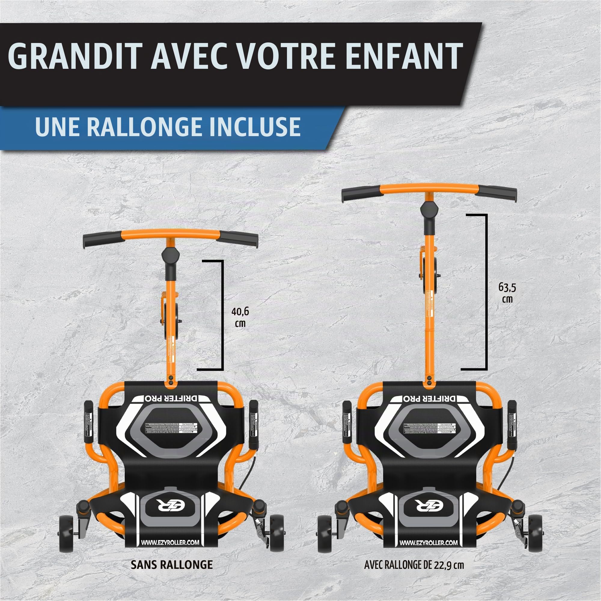EzyRoller Drifter Pro X Trike pour Les Jeunes et Les Enfants à partir de 10 Ans et Les Adultes Tricycle Drifttrike Scooter à Trois Roues