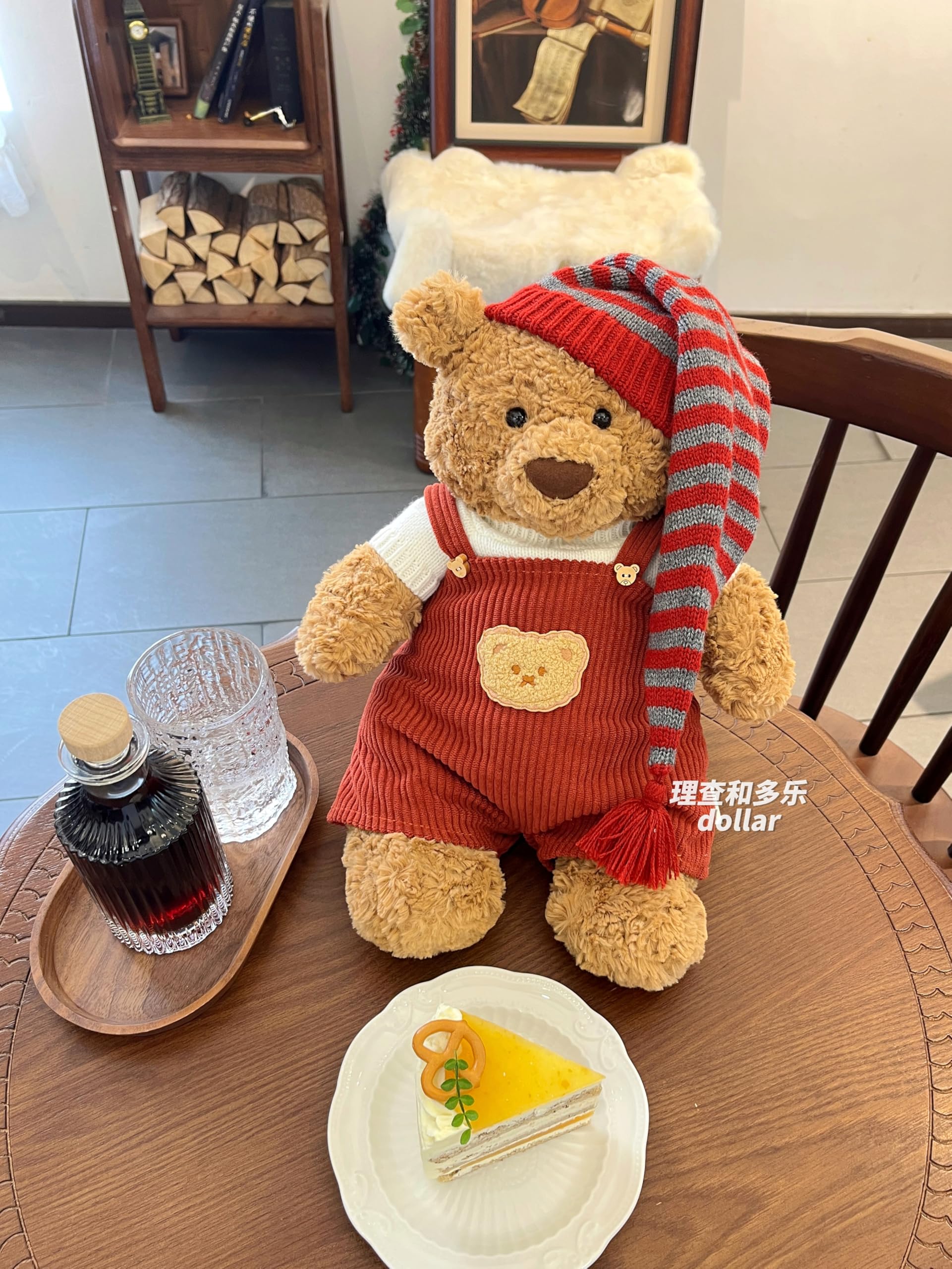 LICHADUOLE 17-19inch Stuffed Animal Outfits fits,Christmas Doll Clothes for Bartholomew Bear and Teddybear,Clothes only Without Doll?3pc Includes 1 Doll Jumpsuit 1 Santa hat 1 Sweater?