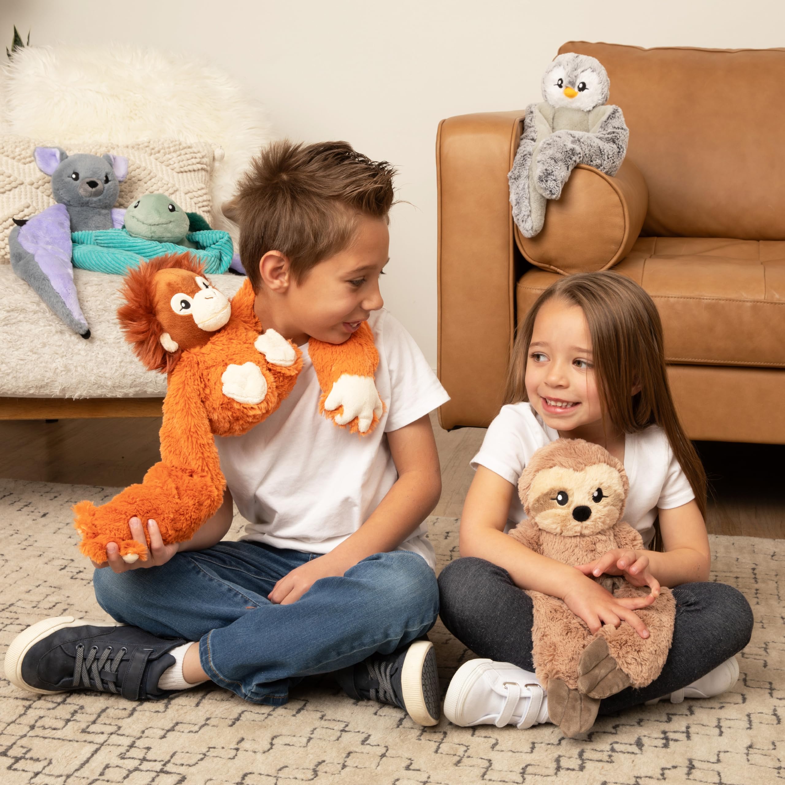 HUGIMALS Hugarounds Peluche lestée pour le cou et les épaules Passe au micro-ondes et au congélateur 1,1 kg Sans parfum Soulage le stress