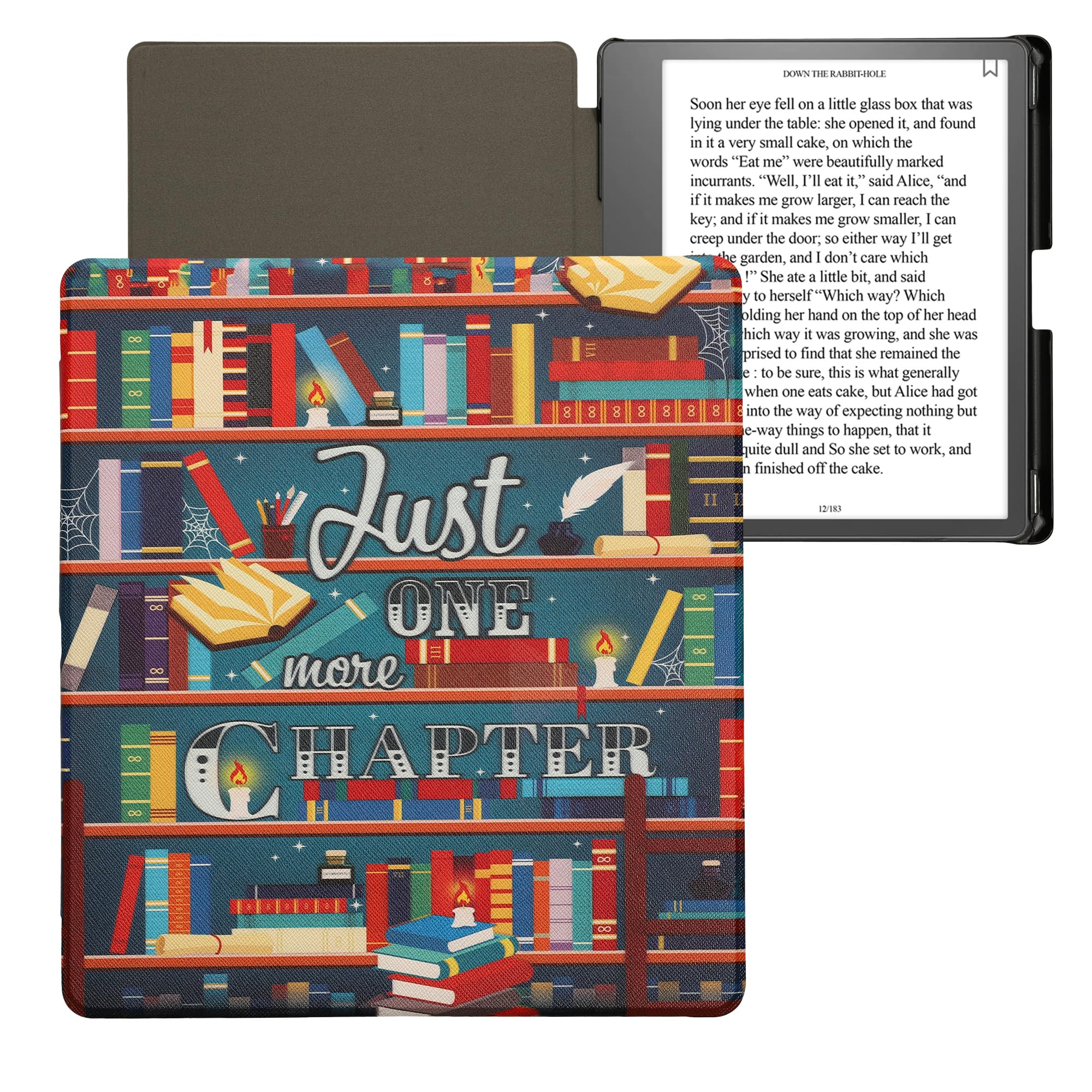 kwmobile Carcasa Compatible con Amazon Kindle Scribe (2022/2024) Funda - Funda con Tapa y Cierre magnético de Cuero sintético - Solo un capítulo más