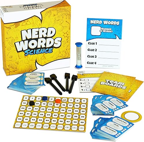 Genius Games Paquete para GameSchooling - Incluye Nerd Words Science!, Ecosistema, Math Rush - Divertidos juegos familiares para niños - Juego de