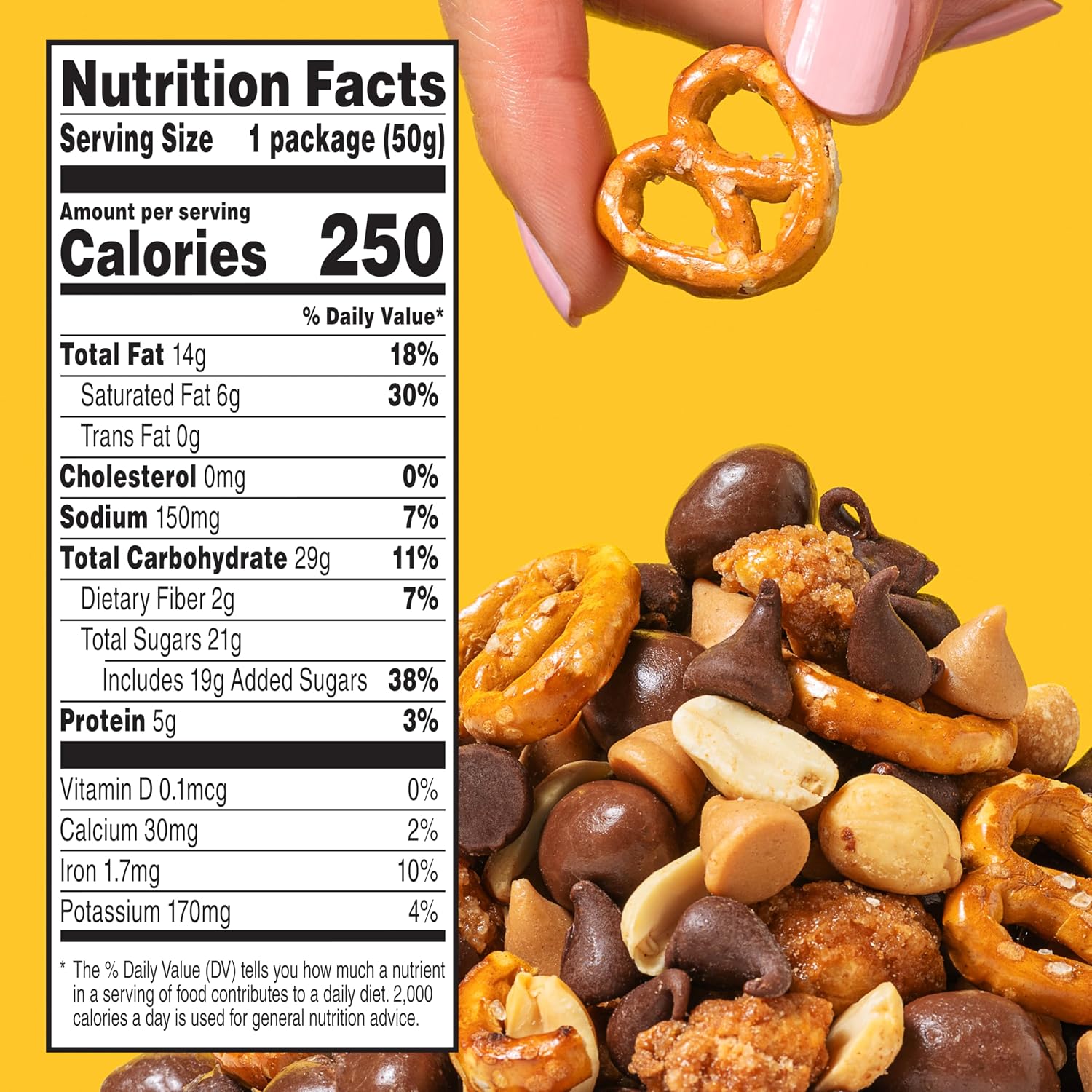 AWAKE Caffeinated Trail Mix, Nevil's Classic Crunch, 1.75 oz Bags (Pack of 12), 80mg Caffeine Per Bag, 5g Protein Per Serving, Fair Trade Certified, Kosher Certified