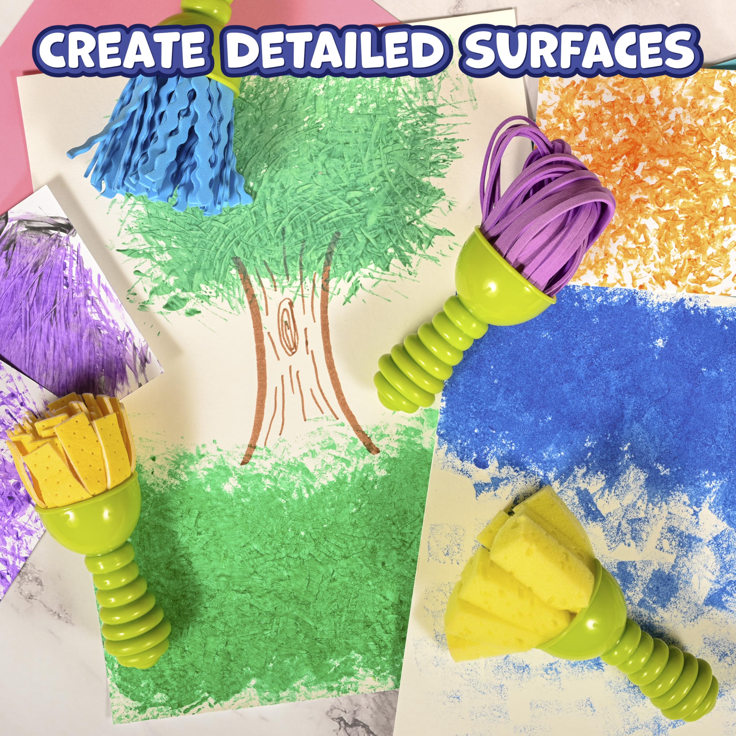 Toddler Paint Brushes - Textured Art Tools Set -5