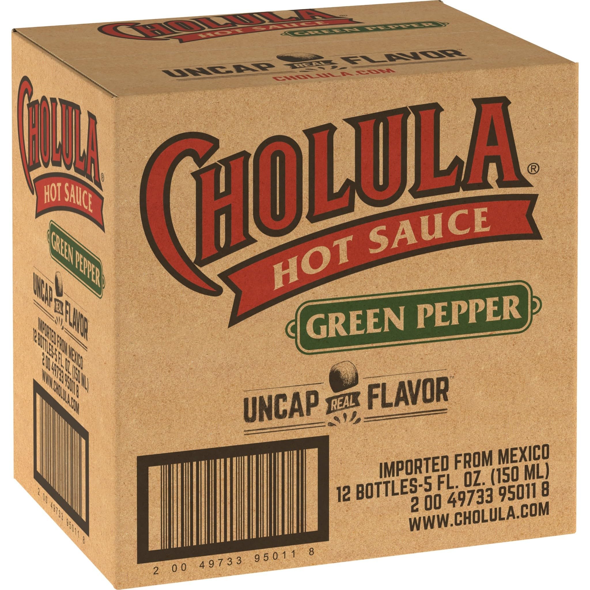 CholulaGreen Pepper Hot Sauce, 5 fl oz (Pack of 12)