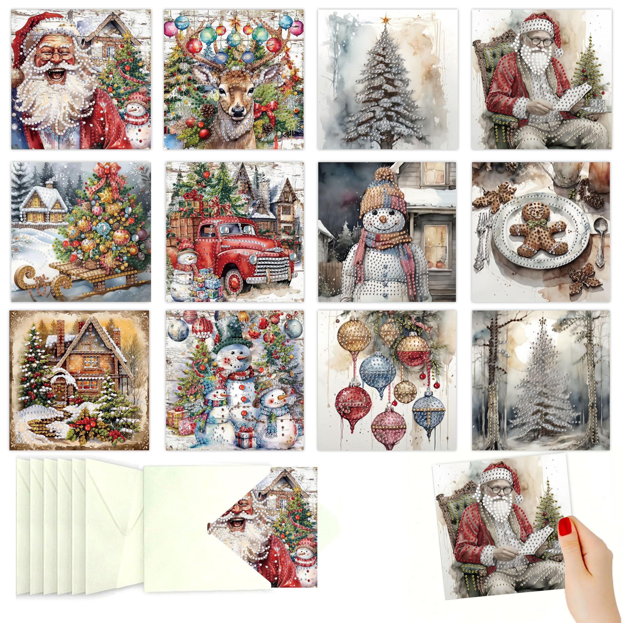Diamond Art Christmas Cards - DIY Holiday Craft Kits -19