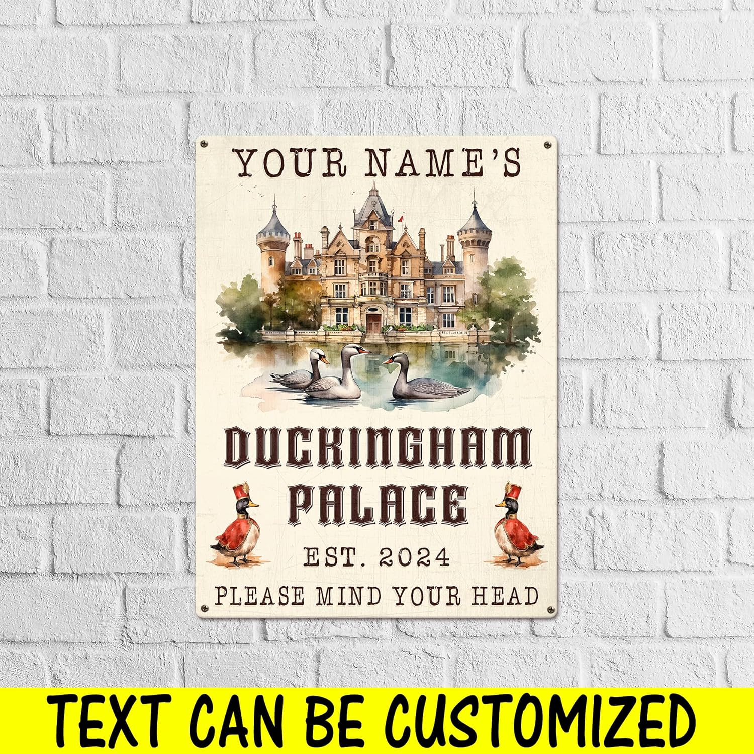 Personalized Duck House Quack Shack Pasture Metal Sign, Rustic Style, Duck Coop Metal Sign, Outdoor Metal Duck Signs for Duck House Décor, Gifts for Duck Lovers and Enthusiasts (06)