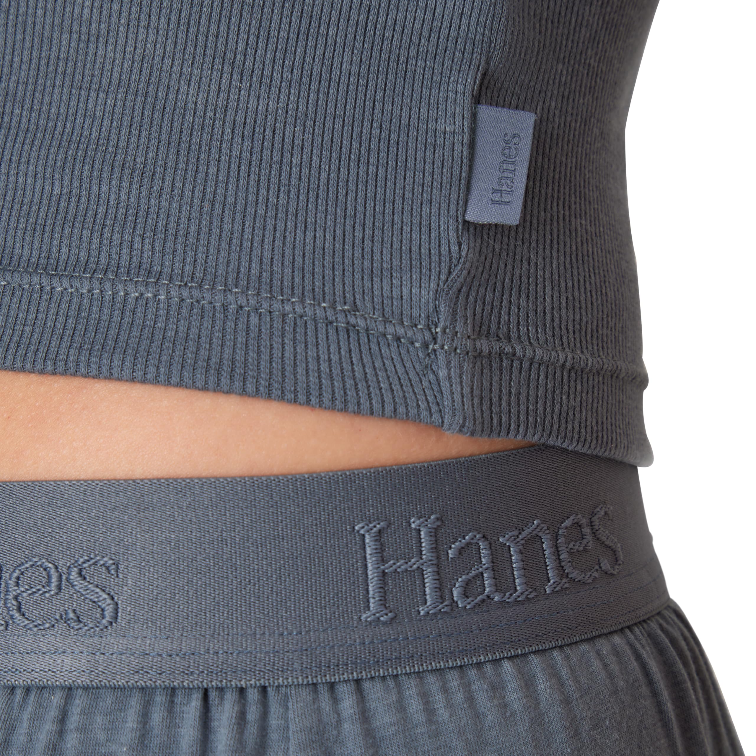 Hanes Originals Supersoft Crop Tank & Lounge Pants Set, Comfywear Loungewear Set Conjunto de Pijama Mujer (Pack de 2)