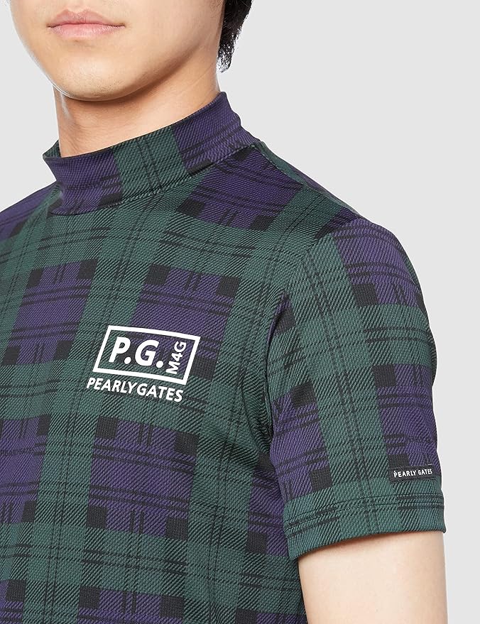 Amazon | [パーリーゲイツ] メンズ 半袖 ハイネックシャツ (ブラック