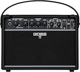 BOSS Katana-Mini X | Powerful 10-Watt Mini Amplifier for Electric, Acoustic & Bass | Tube Logic Design | Custom 5” Speaker | Versatile Sounds & Dual Effects | Bluetooth | Built-in Rechargeable Battery